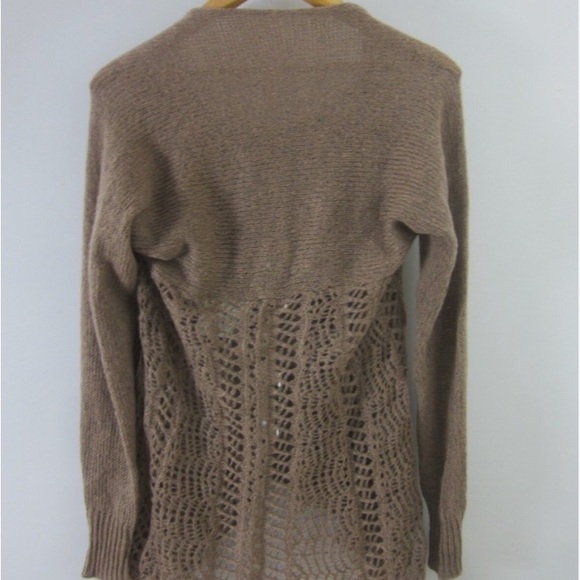 Simply Noelle Tan Convertible L/XL Open Knit Cardigan or Flare Tunic. EUC - Picture 7 of 10